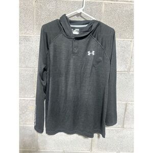 Under Armour Men's Tech Popover Henley Long Sleeve Shirt Black Size Medium